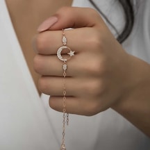 Gümüş Rose Ay Yıldız Kadın Bileklik Sl5247 Gümüş