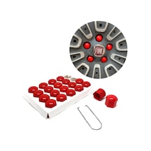 Düz Bijon Kapağı Sökme Aparatlı 20 Li Set Kırmızı 19 mm (01) (Sts Oto Aksesuar)