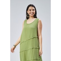 Muslin Elbise Yazın Vazgeçilmesi Fıstık Yeşil