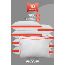10 Adet Klimax Turuncu Serisi Kılıflı Fermuarlı Klimali Antialerjik Silikon Nano Elyaf Yastık 50x70cm Beyaz