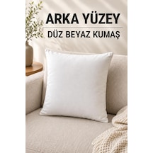 4'lü Set Çiçekli Dekoratif Kırlent Kılıfı 43x43 Cm, 3d Efektli Dijital Baskılı - Papatya Esintisi Diğer