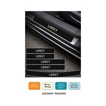 Karbon Kaplama Dacia Lodgy Kapı Eşiği Koruyucu Seti 5 Parça Şık Renkli Baskı