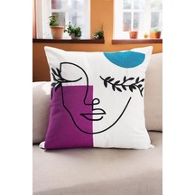 Bohem 45x45 Özel Tasarım Punch Panç Süzene Desen Dekoratif Kırlent Kılıfı Modern Beyaz 11 50 x 22