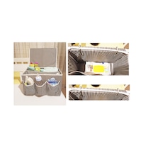 Tutturma Aparatlı Bebek Beşik Başucu Düzenleyici Kapaklı 5 Bölmeli Organizer - Elm-01-768394 Renkli