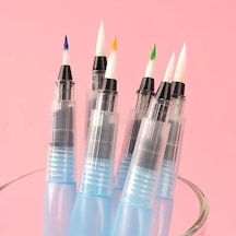 Fırça Uçlu, Brush Pen, Sulu Boya, Su Ve Mürekkep Hazneli, Boyama Kalem Mavi-m-s Beden