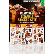 Lisanslı Galatasaray 3'lü Sticker Seti "mauro Icardi,victor Osimhen Ve Fark Var" Altın