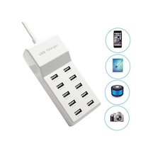 Usb Şarj Cihazı Çoklu, 10'lu Usb Hızlı Şarj İstasyonu Hub Çoklu Usb Bağlantı Noktası Şarj Cihaz