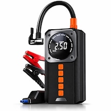 Taşınabilir Dijital Hava Kompresörü 150 Psı Akü Takviye Özellikli 8000mah Powerbank Led Fener Araç Lastik Şişirme Pompası