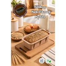 Porsima 30003-1 Silikon Ekmek Kalıbı Dikdörtgen Kek Kalıbı Krem 7 25cm