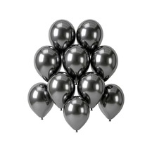 Koyu Gümüş Renk Lateks Krom Balon 15 Cm - 10 Adet Silver