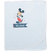 Özdilek Mickey Mouse Nakışlı Bambu Bebek Pelerin Mavi Lisanslı Mavi