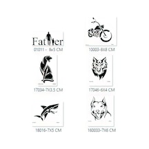 Airbrush Tattoo Baba Tasarımları Geçici Dövme Şablonu Seti Sadece Desen