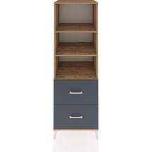 Kronos Dolap 3 Raflı 2 Çekmeceli 60x59x182 Çam-antrasit Çam