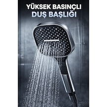 Lüx Banyo Duş Başlığı Premium Başlık Ağır Malzeme Siyah