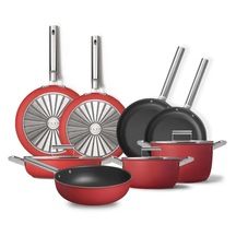 Cookware 50's Style Exclusıve Kırmızı 8'li Tencere&tava Seti Ckwexc - Kırmızı