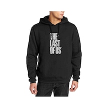 The Last Of Us Baskılı Siyah Erkek Kapşonlu Sweatshirt