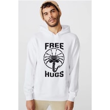Free Facehugger Hugs Beyaz Erkek 3ip Kapşonlu Sweatshirt Beyaz
