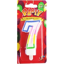 Renkli 7 Yaş Rakam Mum. Doğum Günü Partisi Pasta Malzemesi Çok Renkli