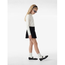 Koton Modal Karışımlı Uzun Kollu Dik Yaka Basic Tişört Ekru 6skg10211ak