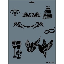 New Seri N-129 Stencil 35x25 Cm