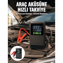 Araç İçin Akü Takviye Cihazı Ve Kablosuz Hava Kompresörü Yeni Nesil - Lisinya