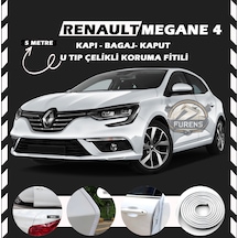 Renault Megane 4 Oto Araç Kapı Koruma Fitili 5 Metre Parlak Beyaz Renk