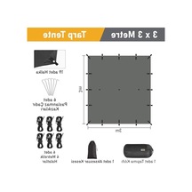 300x300 Cm Su Geçirmez Tarp Tente, Gölgelik Örtü, Yeşil