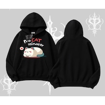 Tarzsokak Paws Off Yazılı Kedi Baskılı Streetwear Kolsuz Tshirt Siyah