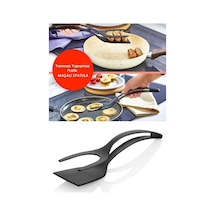 Yanmaz Yapışmaz Teflon Maşalı Spatula Plastik Siyah Diğer