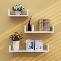 Tuliplife Dekoratif Beyaz Uçan Duvar Rafı Beyaz