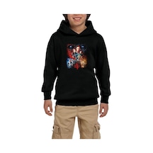 Zepplin Giyim Stranger Things Home Siyah Çocuk Kapşonlu Sweatshirt