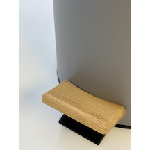 Bambu Kapaklı Metal Çöp Kovası Hidrolik Sistemli Yavaş Kapanma Özellikli, Pedallı, Banyo Ve M