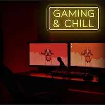 Gamıng & Chıll Yazılı Neon Tabela Sarı