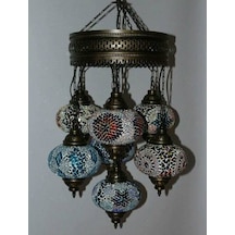 Dekoratif Osmanlı Lambası 7li Set Mozaik Lamba Dekoratif Avize