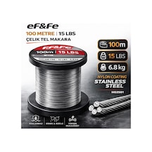 Effe Hg2501 Çelik Tel Makara 100m 15lbs 6.8kg Nylon Coating Stainless Steel