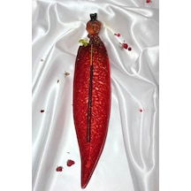Seramik Çubuk Tütsülük Uzun Yaprak Serçe Kırmızı