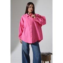 Yeni Sezon Poplin Kumaş Çift Cepli Oversize Pamuklu Kadın Tunik Gömlek Pembe Yeni Sezon Poplin Kumaş Çift Cepli Oversize Pamuklu Kadın Tunik Gömlek Pembe