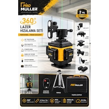 Pro Müller Profesyonel Otomatik Hizalama 16 Köşe 360 Yeşil Lazer Çizgi Hizalama Terazi Tripod Ayak