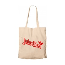Judas Priest Logo 3 Krem Kanvas Bez Çanta Krem