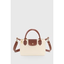 Housebags Krem Çok Yönlü Deri Çapraz Askılı Çanta Bej Soft Krem