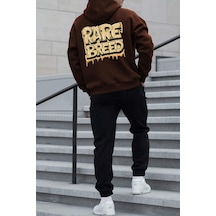 Uyguntarz Unisex Rare Baskılı Eşofman Takımı Kahverengi - Siyah