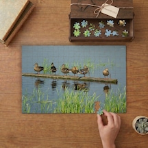 Ağaç Dalının Üstünde Yavru Ördekler Tasarımı 240 Parça Ahşap Puzzle Ahşap Kutuda Mpy40179