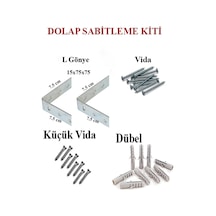 5 Adet L Demir Dolap Sabitleme 15 75 75 Masa Gönye Vida Dubel,mobilya Dolap Köşe Bağlantı Sabitleme Diğer