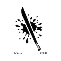 Airbrush Tattoo Kanlı Pala Yapışkanlı Stencil Süsleme Ve Boyama Kalıbı
