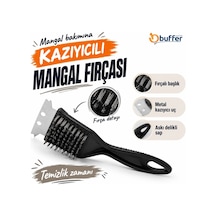 Dayanıklı Ergonomik Mangal Temizlik Fırçası Paslanmaz Çelik Kıllarla