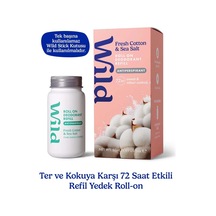 Wild Antiperspirant Roll On Fresh Cotton & Sea Salt Refill Deodorant Yedek Dolum