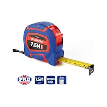 Workpro Wp261010 7,5mx25mm/25ft. Naylon Kaplama Sarı Çelik Şerit Metre 0 - 300 MM