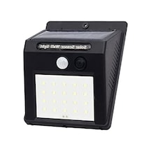 Solar Sensörlü Duvar Tipi Led Aplik, 20 Led İle Aydınlatma 10 Parça Siyah