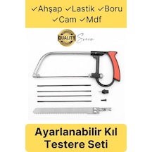 Çok Amaçlı Ev Tipi Güçlü 4 Yedek Bıçak Ayarlanabilir Ahşap Lastik Boru Kesim Kıl Testere Kesme Seti