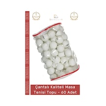 Masa Tenisi Pinpon Topu Çantalı Kaliteli Etkinlik 60 Adet Beyaz Canlı Ping Pong Sekme